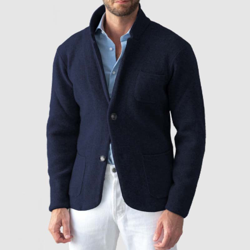Herre afslappet strikblazer med moderne detaljer Stilla