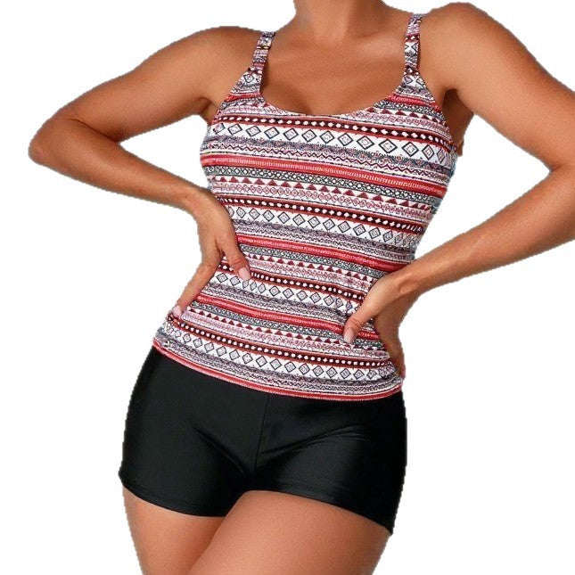 Damer Sporty Badetop med Shorts Skovae