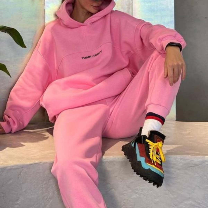 Stilla | Trendy Trykt Sweatshirt Sports Fritids Sæt