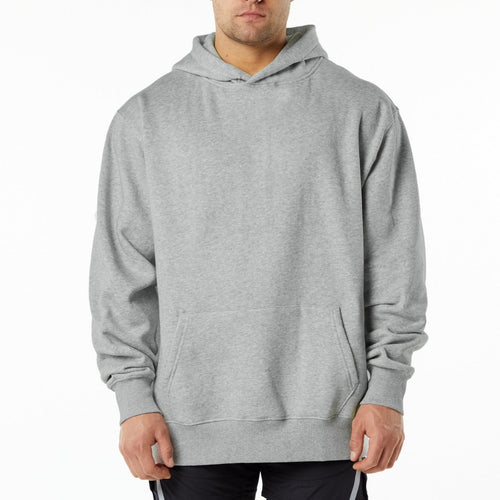 Herrer Oversized Hættepullover i blød bomuldsblanding med kengurutaske Stilla