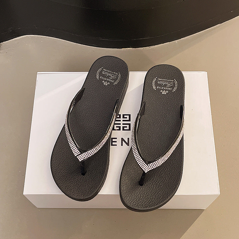 Dame Komfortable Flip-Flops med glitrende detaljer og ergonomisk sål Stilla