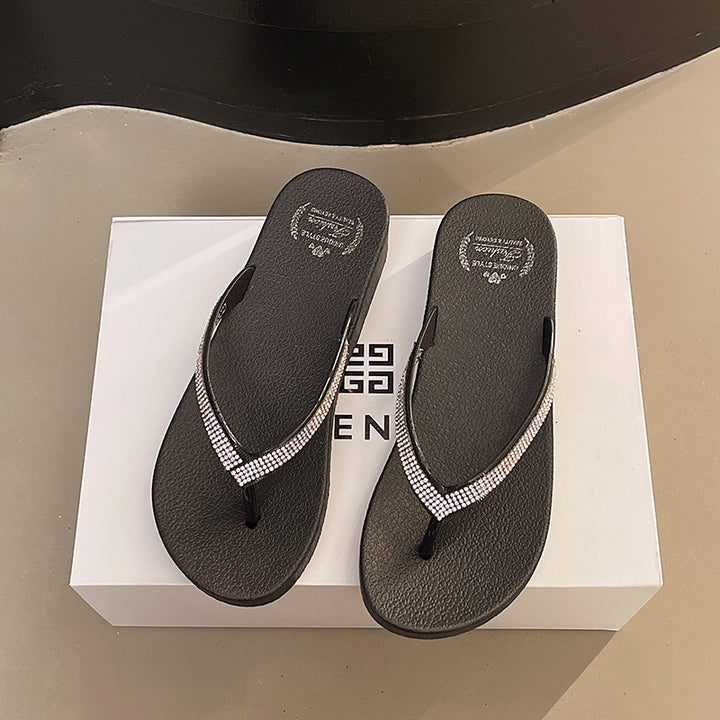 Dame Komfortable Flip-Flops med glitrende detaljer og ergonomisk sål Stilla