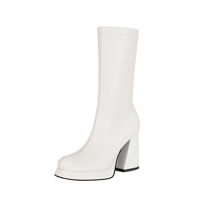 Femme platform knæhøje støvler med slankt design Stilla