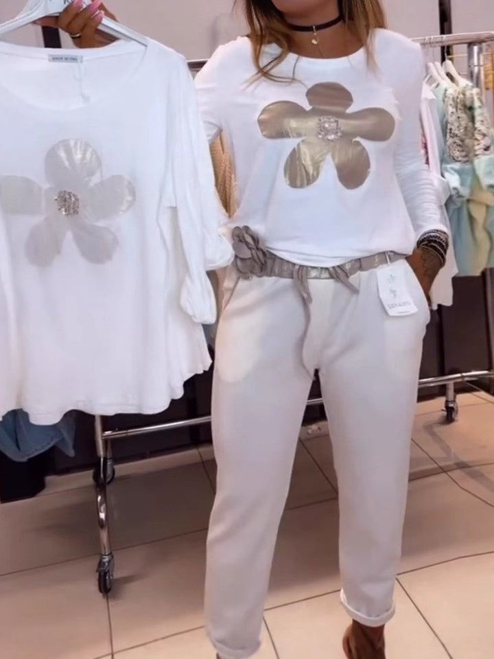Dame Lækkert Top med Blomstermotiv Stilla