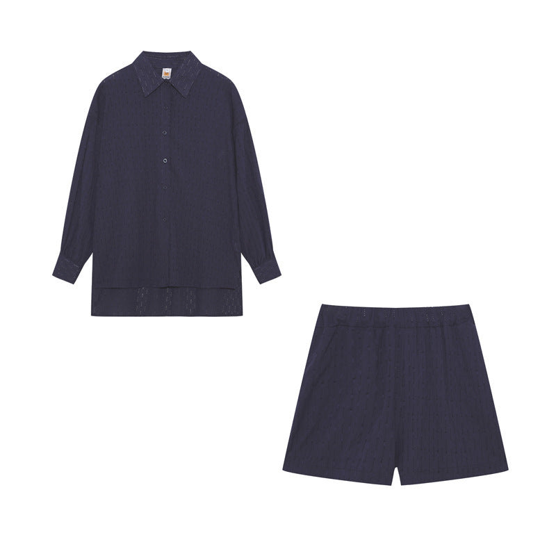 Dame To-delt Sæt med luftig Bluse og behagelige Shorts Stilla