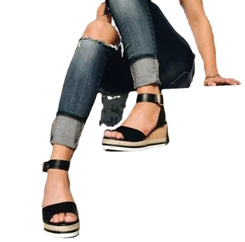 Dame Wedge-sandaletter med komfortabelt korkdesign og justerbar rem Stilla