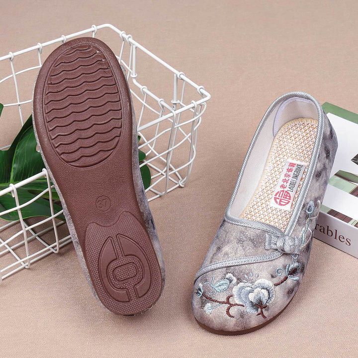 Dame Ballerinas med elegant broderi Stilla