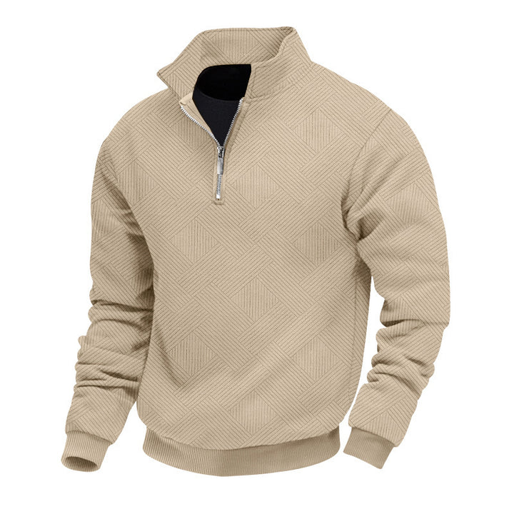 Herre stålkrave pullover med struktureret tekstur Stilla