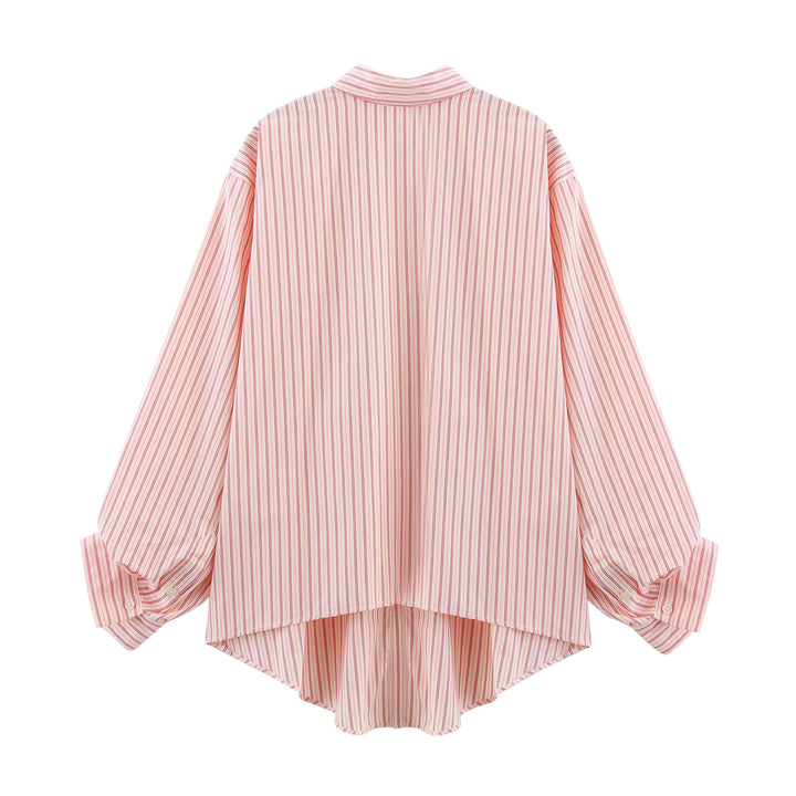 Femme Button-Up Stribet Skjorte med Løs Pasform Stilla