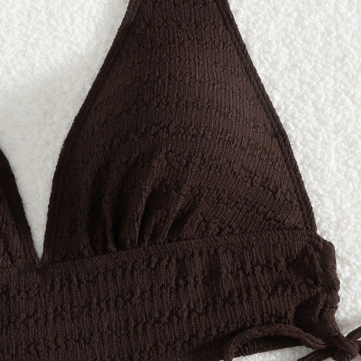 Dame Triangle-Bikini-Sæt med justerbare bindebånd og høj talje Stilla