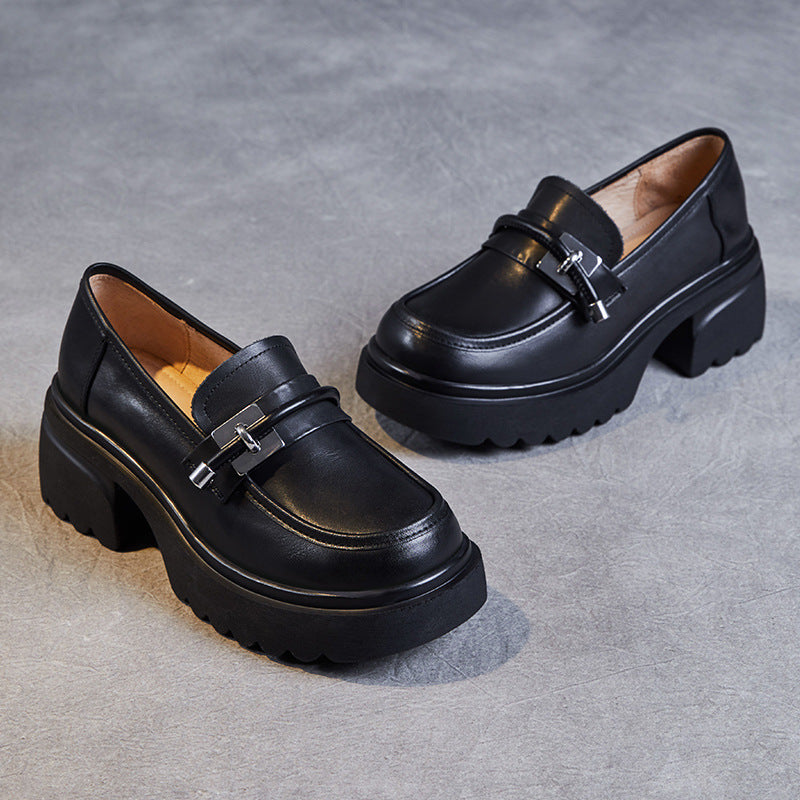 Femme Vintage Chunky Loafers med platformssål Stilla