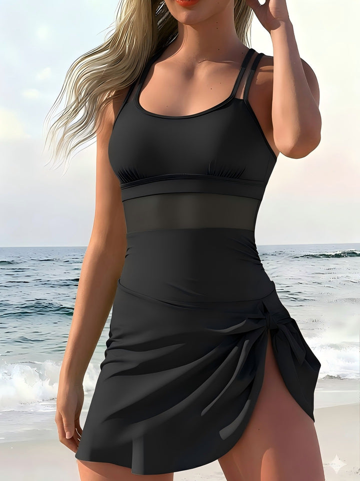 Dame Sporty Tankini med Wrap Skirt Skovae
