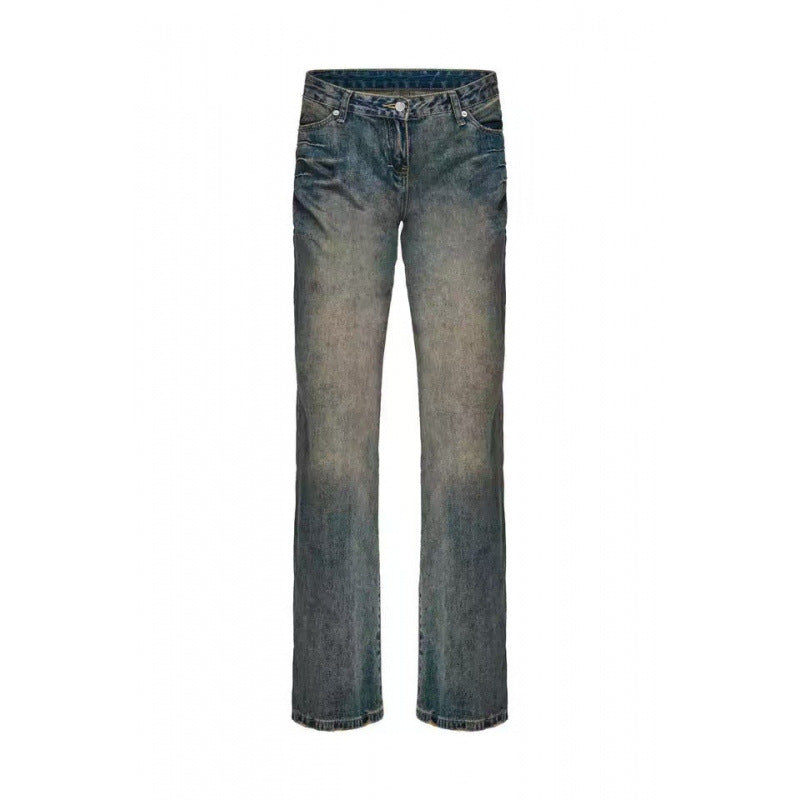 Kvinder Vintage Højtaljede Lige Jeans Stilla