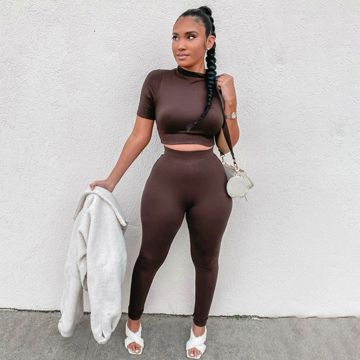 Dame Sporty Sæt med tætsiddende overdel og lange leggings Stilla