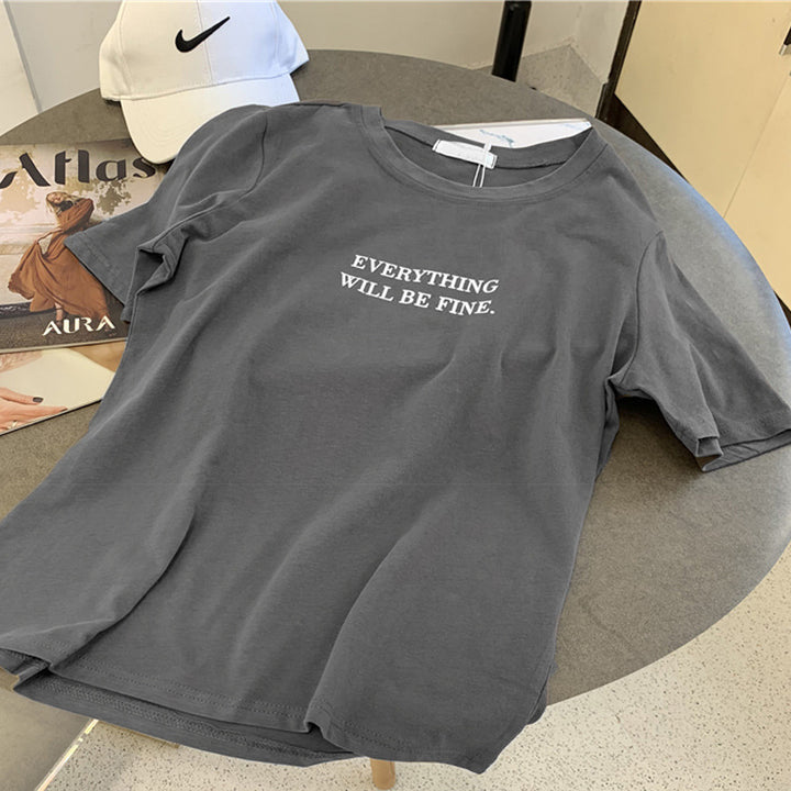 Femme Casual Grafik T-shirt med positiv affirmation Stilla