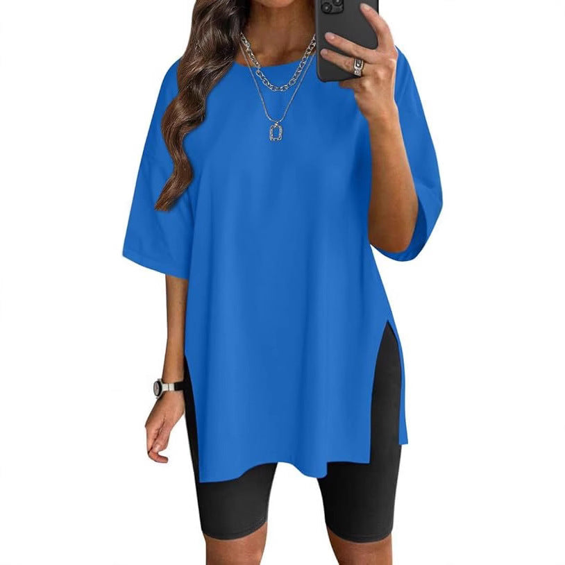 Dame Oversize T-shirt med sideslids Stilla