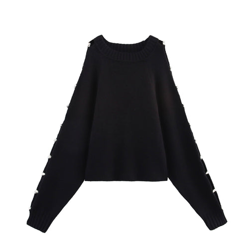Femme Detaljeret knap-prydet strikpullover Stilla