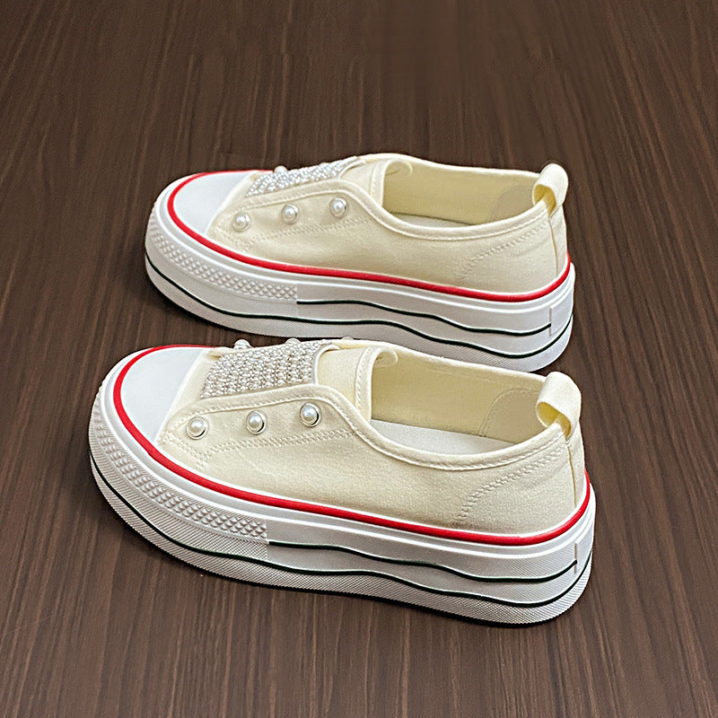 Dame Slip-On Sneakers med glitrende overflade og skridsikker sål Stilla