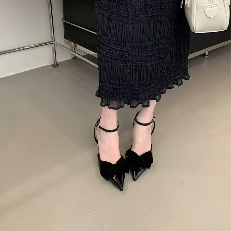 Dame Slingback Pumps med elegante sløjfedetaljer Stilla