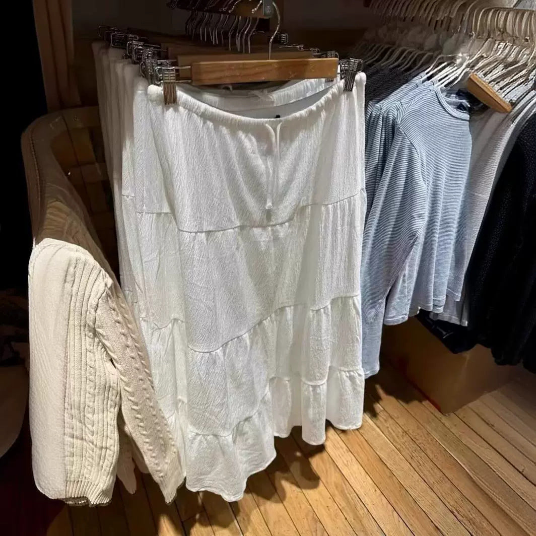 Kvindernes afslappede maxi nederdel med voluminøst lagdelt design Stilla