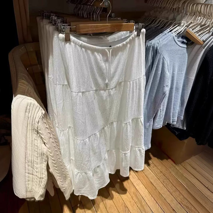 Kvindernes afslappede maxi nederdel med voluminøst lagdelt design Stilla