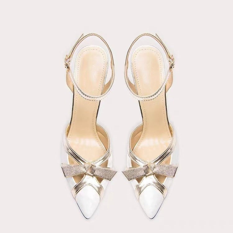 Femme Elegante Spids-Tå Høj-Hæl Slingback Sandaler Stilla