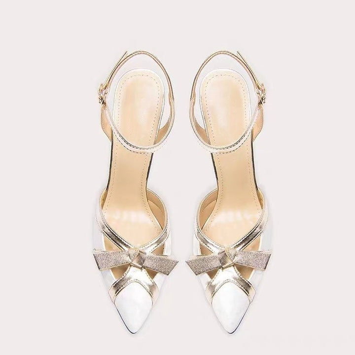 Femme Elegante Spids-Tå Høj-Hæl Slingback Sandaler Stilla