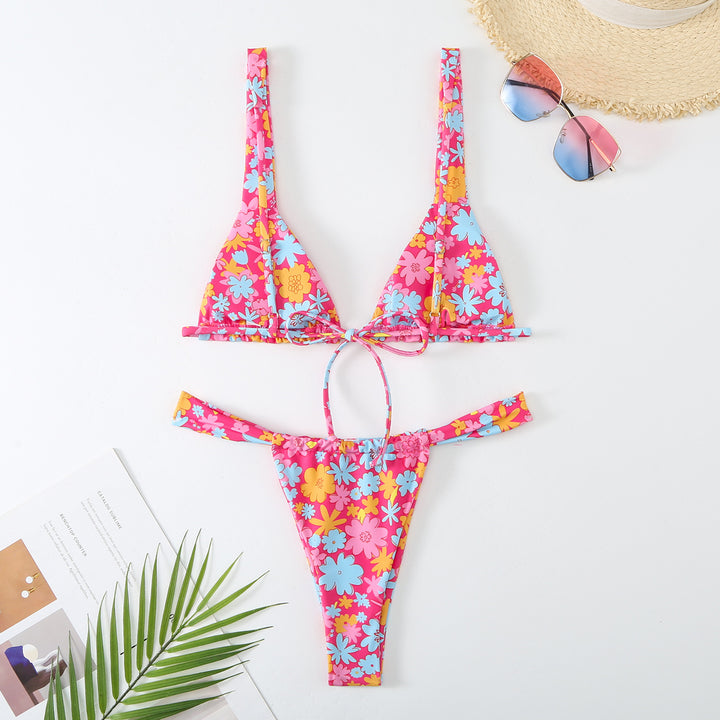 Femme Vibrant Floral Print Bikini Sæt Stilla