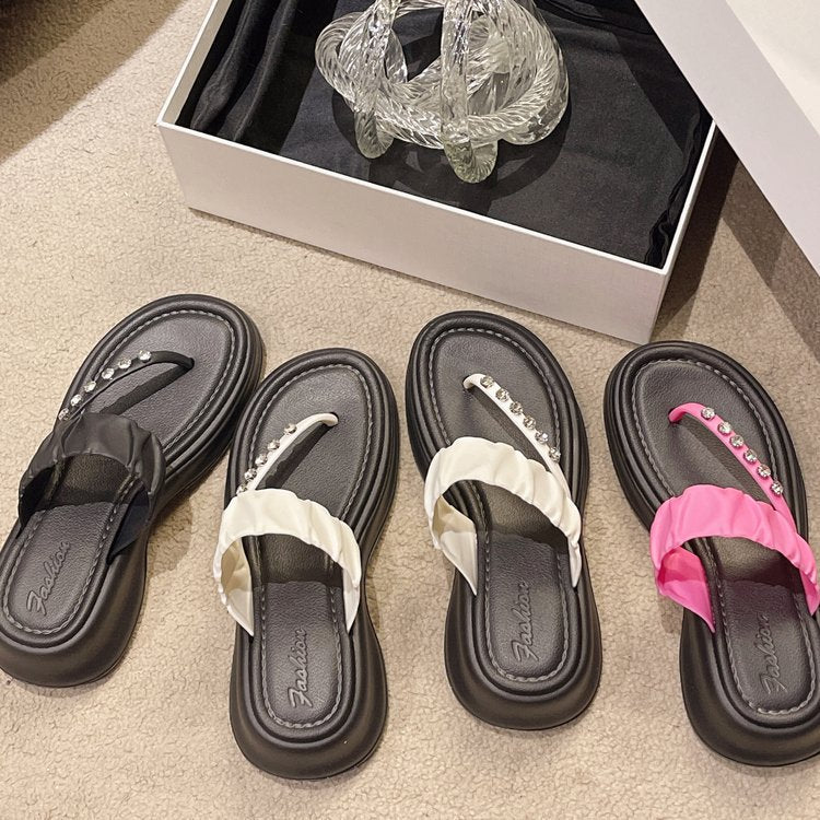 Dame Komfortable Tåseparator-Sandaler med glitrende accentuer og skridsikker sål Stilla