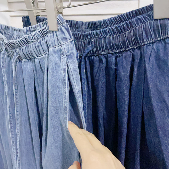 Dame Høj talje Denim Maxi-Nederdel Stilla