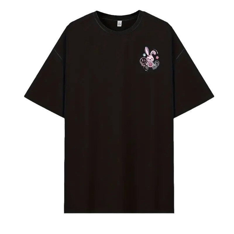 Dame afslappet T-shirt med kunstnerisk Bunny-motiv og grafiske detaljer Stilla