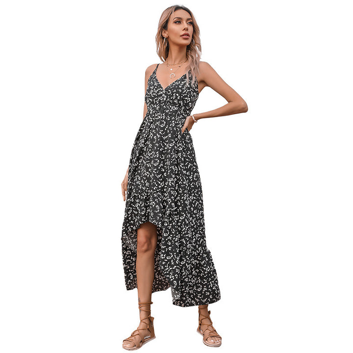 Femme Bohemian Lagmaxikjole med justerbare stropper Stilla