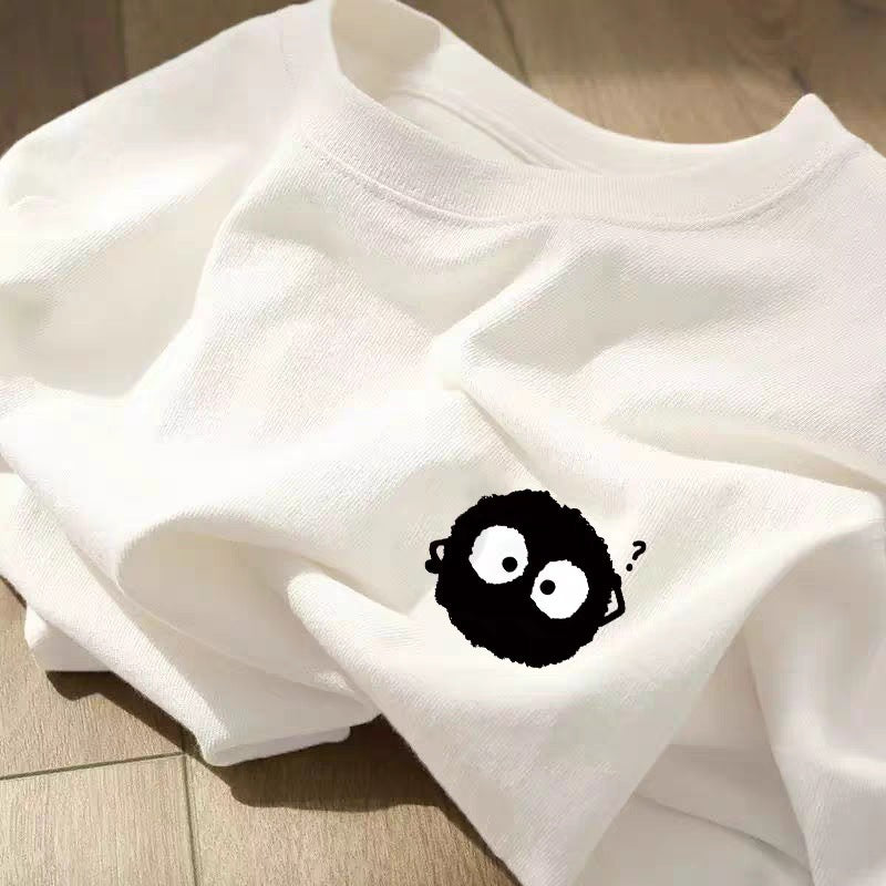 Dame T-Shirt med kreativt cartoon-motiv Stilla