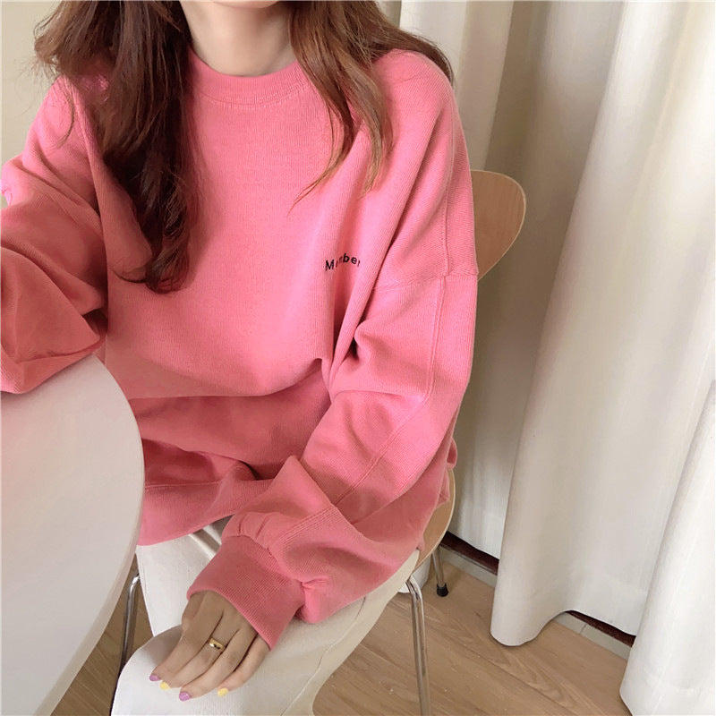 Dame Soft Touch Oversized Sweatshirt med stilfuld skrift Stilla