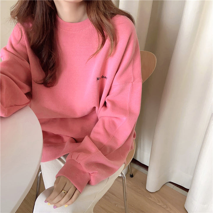 Dame Soft Touch Oversized Sweatshirt med stilfuld skrift Stilla