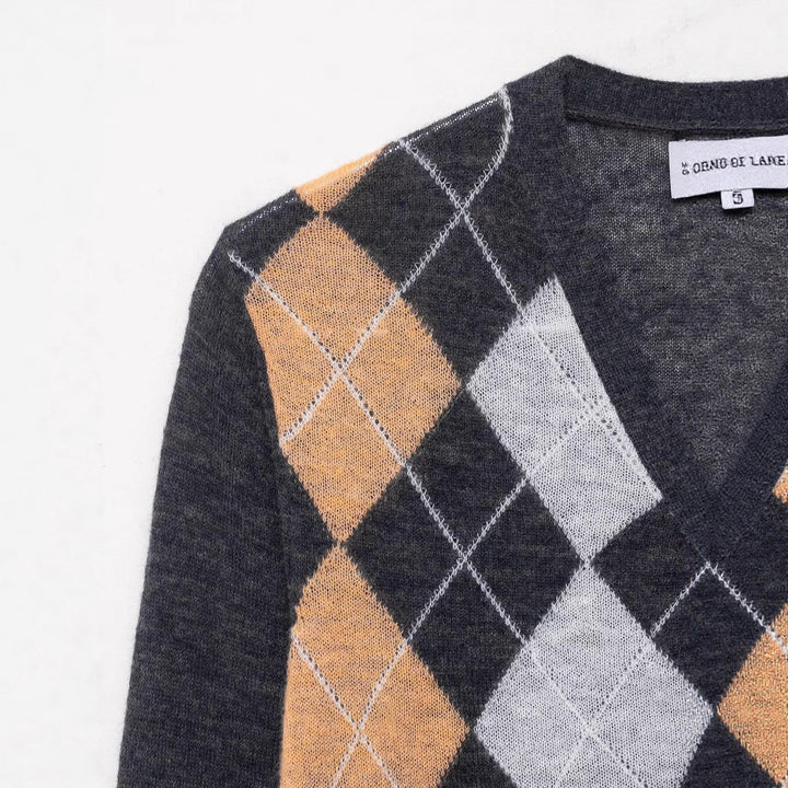 Dame fashionabel cardigan med klassisk plaid mønster Stilla