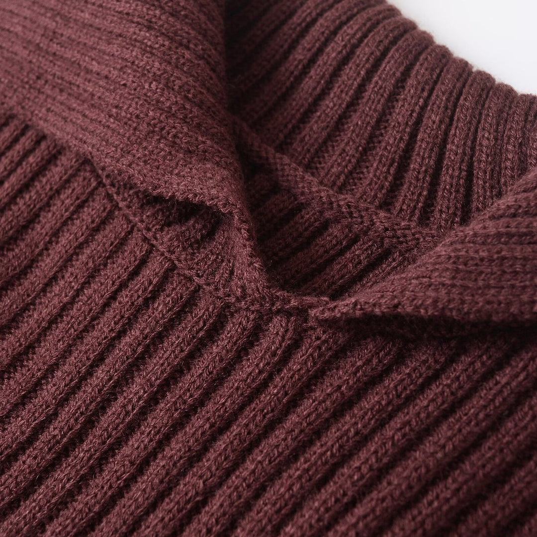 Dame Cropped Ribstrikpullover med asymmetrisk U-hals Stilla
