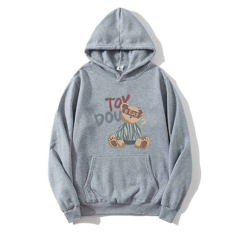 Dame hoodie med legesyg bjørnemotiv Skovae