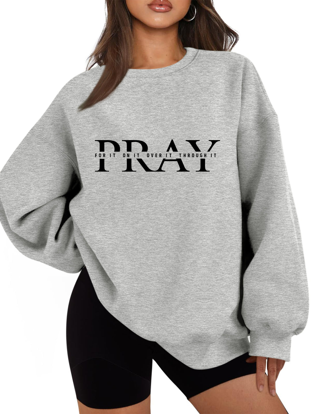 Kvinders sweatshirt med oversized snit og inspirerende print Stilla