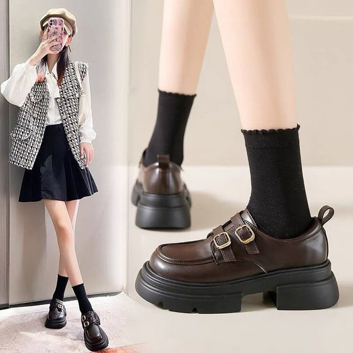 Dame Chunky Loafers med dobbelt spænde-design og robust profil Stilla