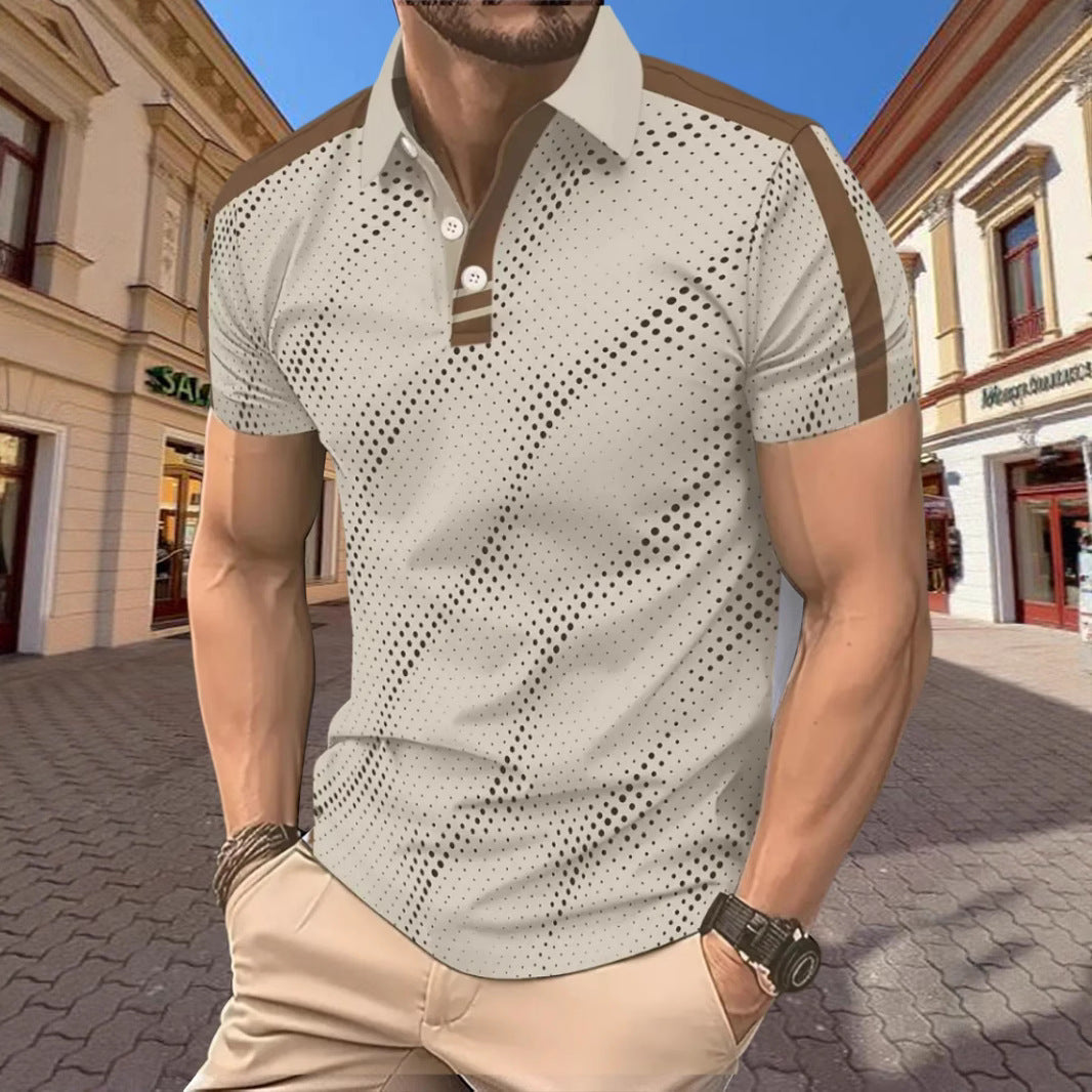 Herrer Modern Grafik Performance Polo-Shirt Stilla