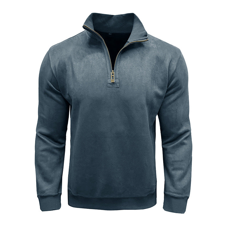 Herrer Fleece Pullover med Ståkrave Stilla
