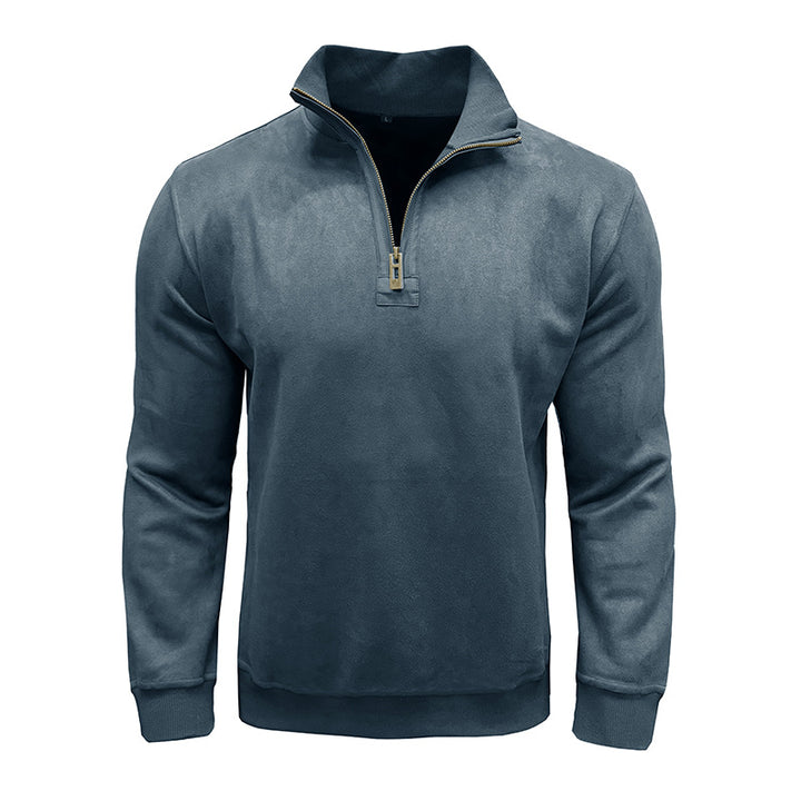 Herrer Fleece Pullover med Ståkrave Stilla