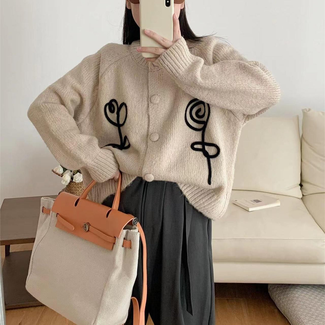 Femme Artistic Broderi Strikjakke Stilla