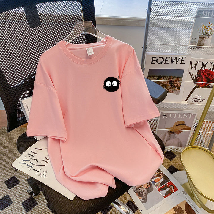 Dame T-Shirt med kreativt cartoon-motiv Stilla