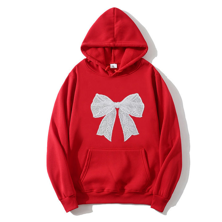 Dame hoodie med elegant blonderdesign Skovae