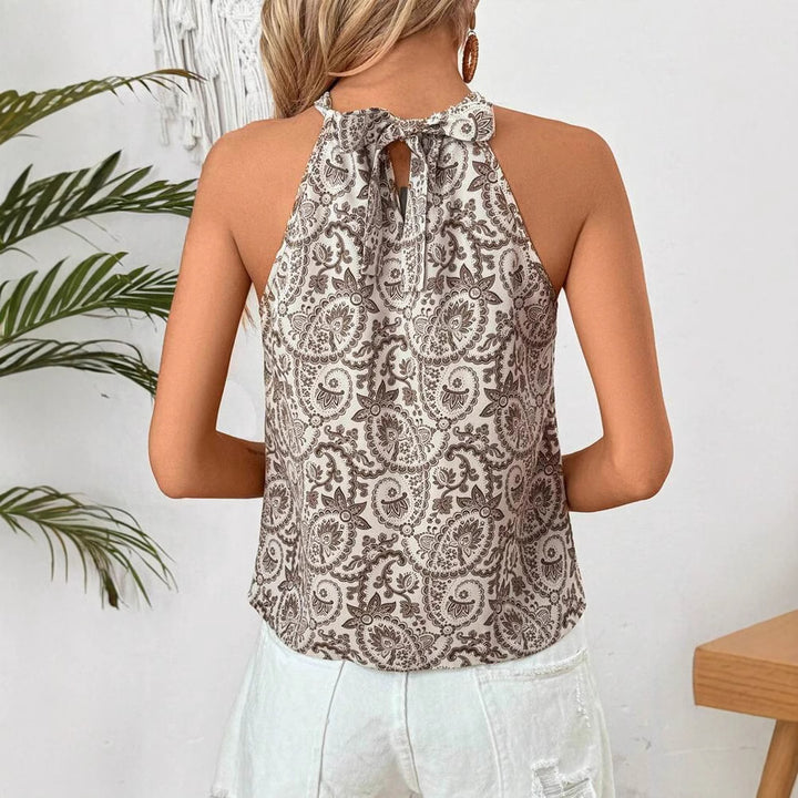 Damer Crop-Top i høj kvalitetsmateriale med paisley design Stilla