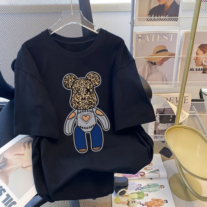 Dame T-shirt med originalt dyremotiv og iøjnefaldende detaljer Stilla