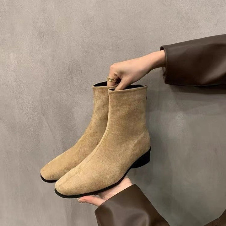 Femme Ultra-Komfort Nubuck Støvler med Blokhæl Stilla