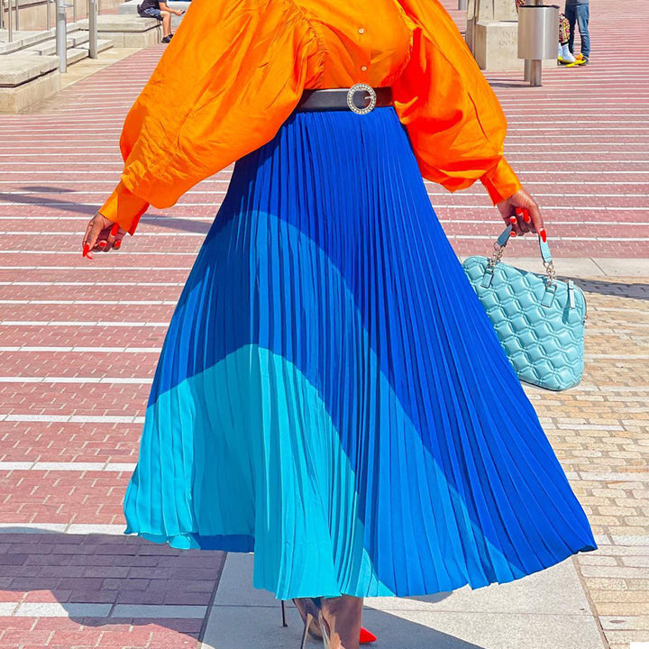 Dame Maxir skirt med plisseret design og elegant taljering Stilla